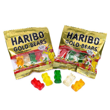 Haribo Gold-Bears Gummy Bears 0.4-Ounce Packs: 54-Piece Tub - Candy Warehouse