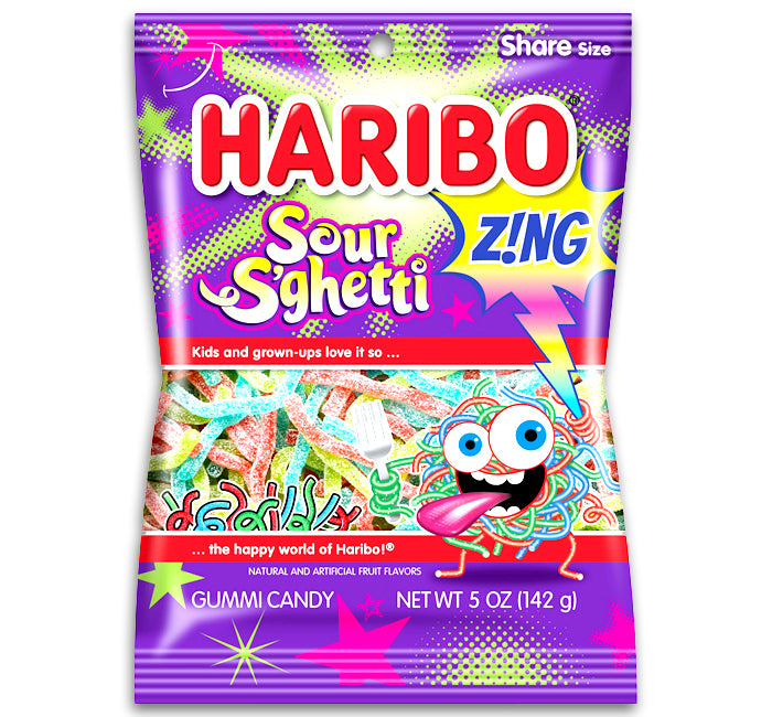 Haribo Gummy Sour Spaghetti Candy: 3.75LB Box