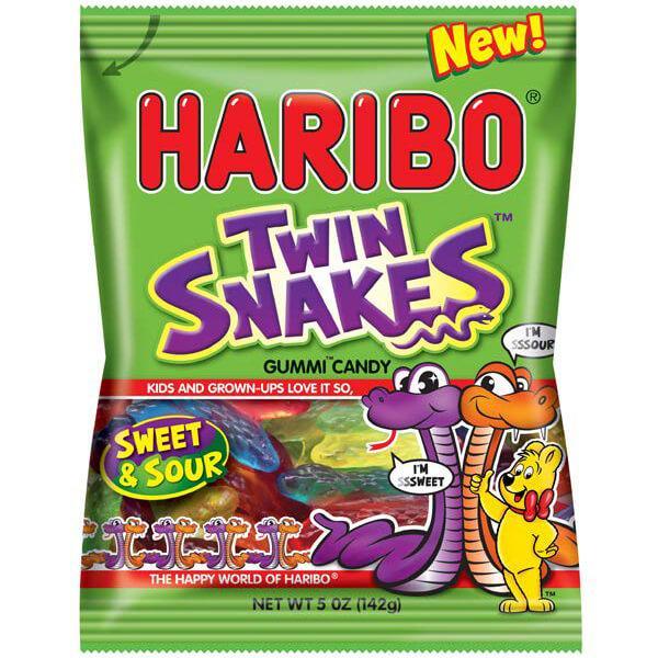 Haribo Gummy Twin Snakes Candy: 3.75LB Box - Candy Warehouse