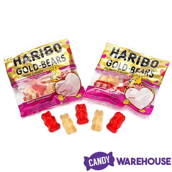 Haribo Valentine Gold-Bears Gummy Bears Candy Fun Packs: 45-Piece Bag - Candy Warehouse