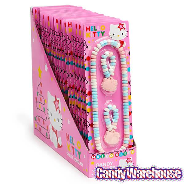 Hello Kitty Candy Jewelry Packs: 24-Piece Display - Candy Warehouse