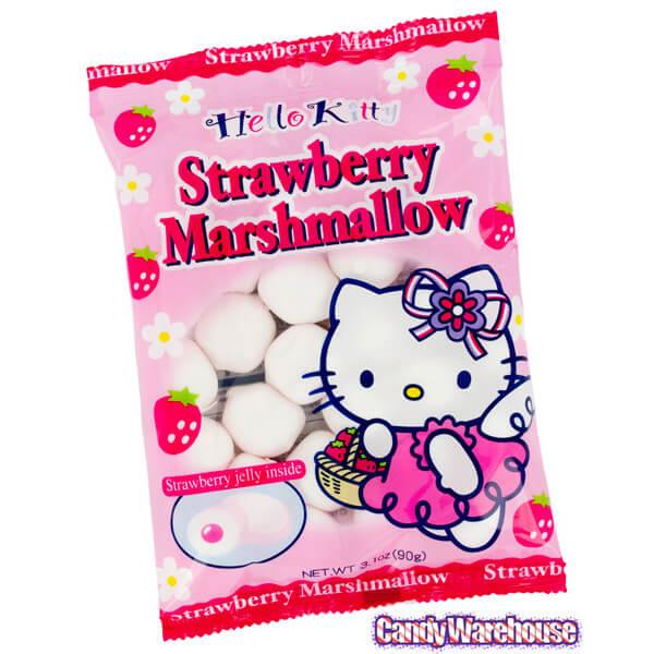 Hello Kitty Strawberry Marshmallow Candy: 25-Piece Bag - Candy Warehouse
