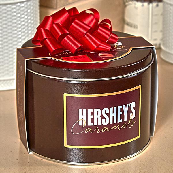 Hershey's Caramels - Milk and Dark Chocolate Caramel Candy: 2.5LB Gift Tin - Candy Warehouse