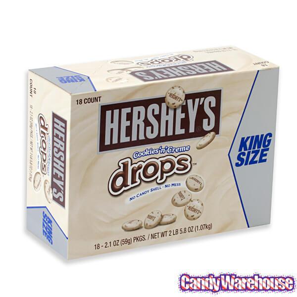 Hershey's Cookies 'n' Creme Drops Candy King Size Pouches: 18-Piece Box - Candy Warehouse