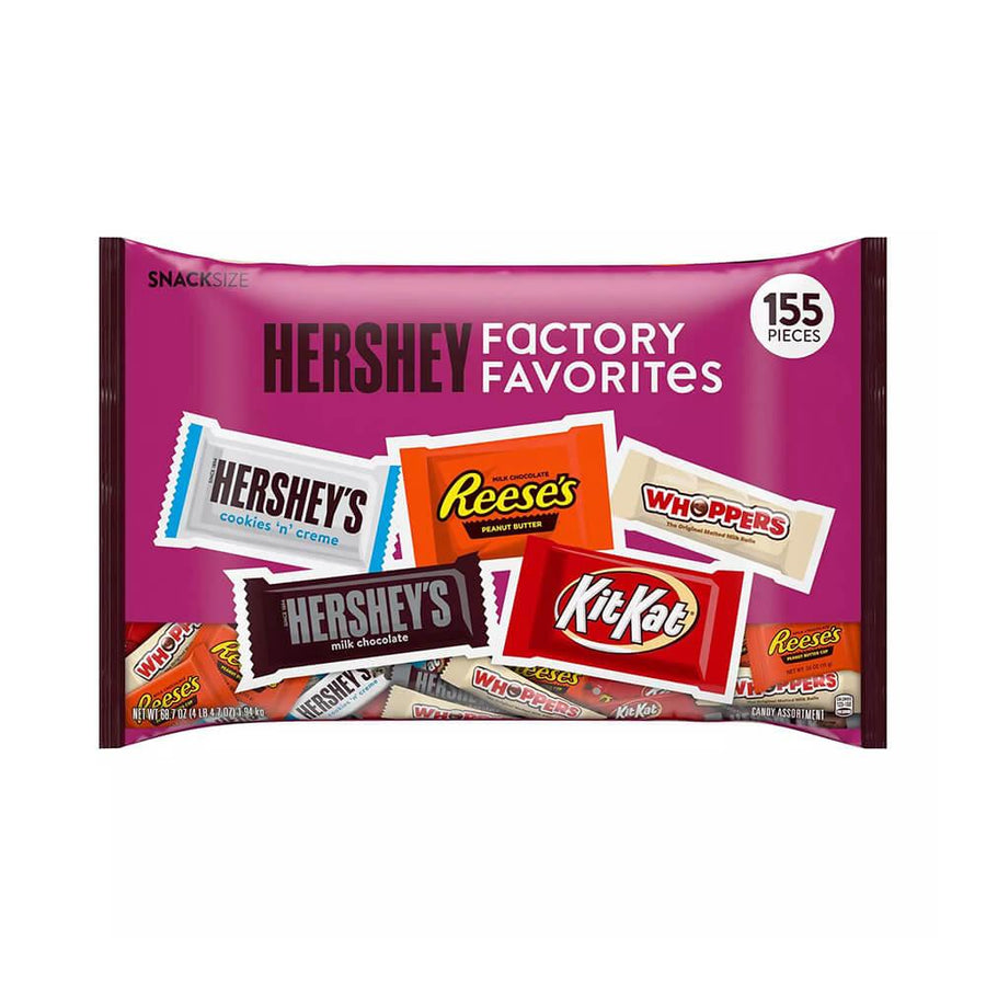 Hershey's Factory Favorites Snack Size Candy Bars: 155-Piece Bag - Candy Warehouse