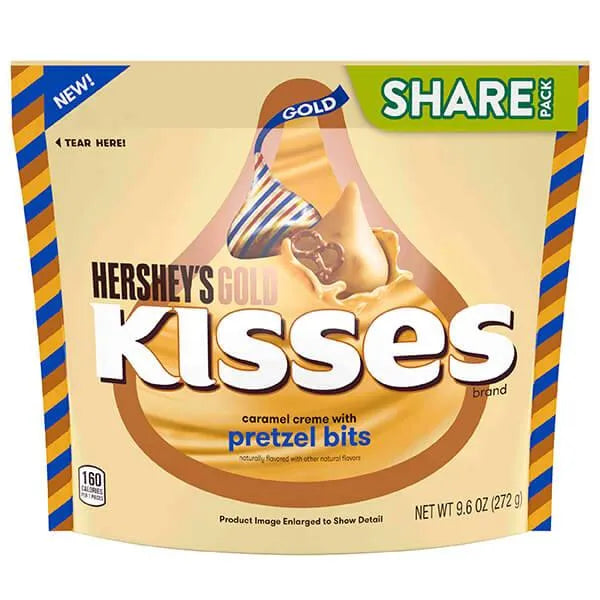Hershey's Gold Kisses Caramel Creme Candy with Pretzel Bits 60Piece