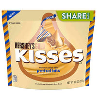Hershey's Gold Kisses Caramel Creme Candy with Pretzel Bits: 60-Piece Bag - Candy Warehouse