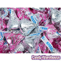 Hershey's Hugs & Kisses Pink and Silver Foiled Chocolate Candy: 150-Piece Bag - Candy Warehouse