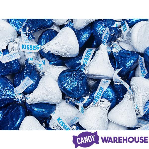 Hershey's Kisses Color Combo - Dark Blue and White: 800-Piece Box - Candy Warehouse