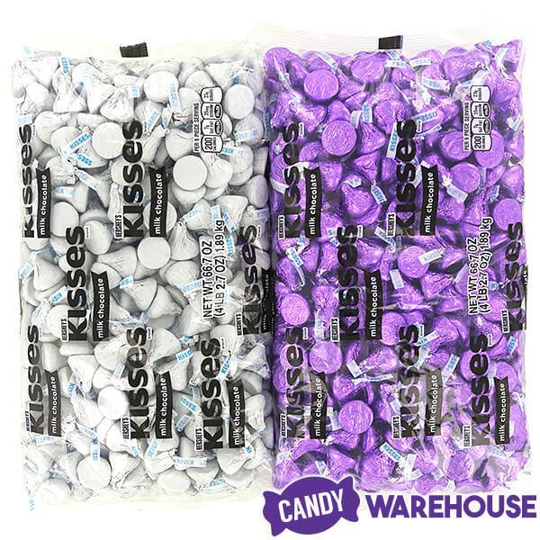 Hershey's Kisses Color Combo - Purple and White: 800-Piece Box - Candy Warehouse