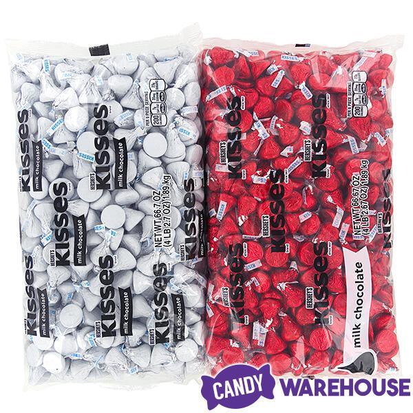 Hershey's Kisses Color Combo - Red and White: 800-Piece Box - Candy Warehouse
