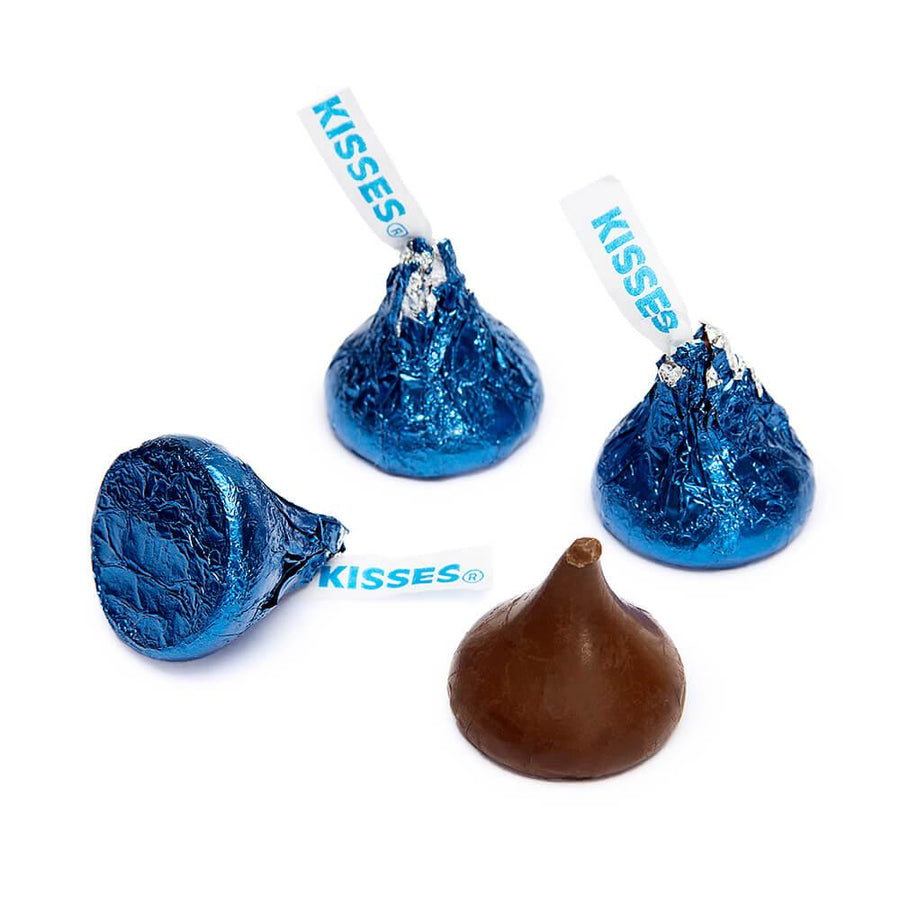 Hershey's Kisses Dark Blue Foiled Milk Chocolate Candy: 400-Piece Bag - Candy Warehouse