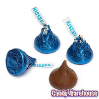 Hershey's Kisses Dark Blue Foiled Milk Chocolate Candy: 400-Piece Bag - Candy Warehouse