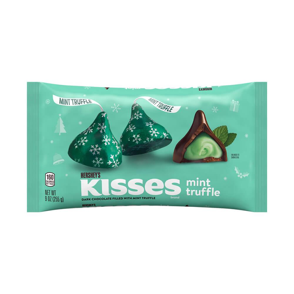Hershey's Kisses Dark Chocolates with Mint Truffle Filling: 9-Ounce Bag - Candy Warehouse
