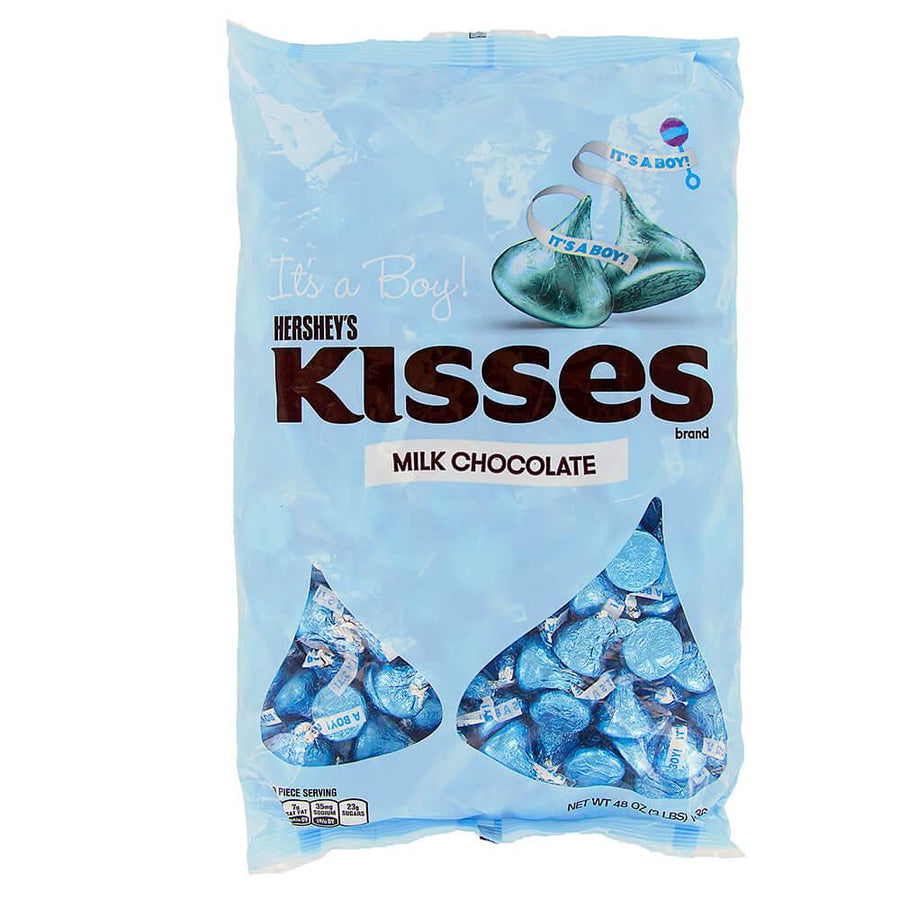 Hershey's Kisses It's a Boy Blue Foiled Milk Chocolate Candy: 3LB Bag - Candy Warehouse