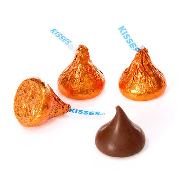 Hershey's Kisses Orange Foiled Milk Chocolate Candy: 400-Piece Bag - Candy Warehouse