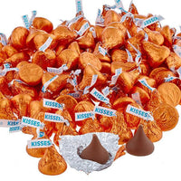Hershey's Kisses Orange Foiled Milk Chocolate Candy: 400-Piece Bag - Candy Warehouse
