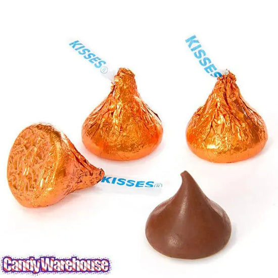 Hershey's Kisses Orange Foiled Milk Chocolate Candy 400Piece Bag Candy Warehouse