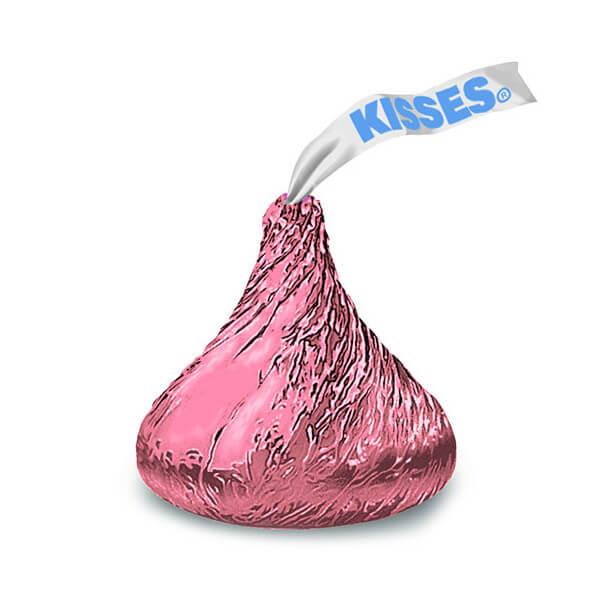 Hershey's Kisses Pink Foiled Milk Chocolate Candy: 400-Piece Bag - Candy Warehouse