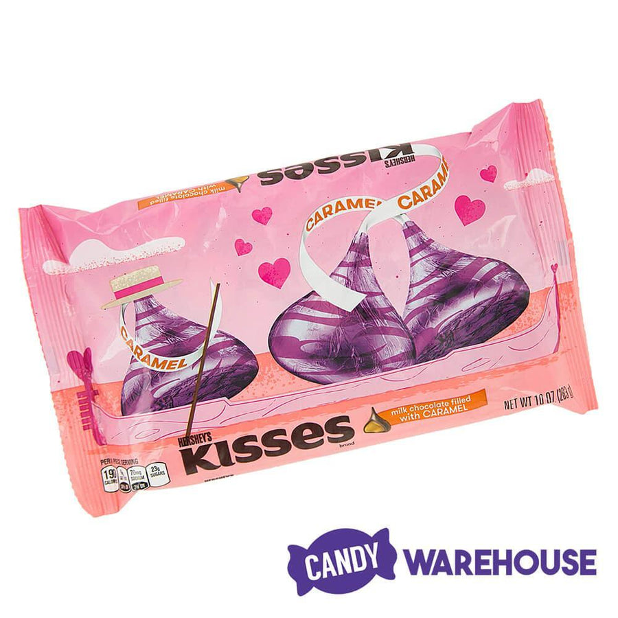 Hershey's Kisses Pink Foiled Milk Chocolates with Caramel Filling: 60-Piece Bag - Candy Warehouse