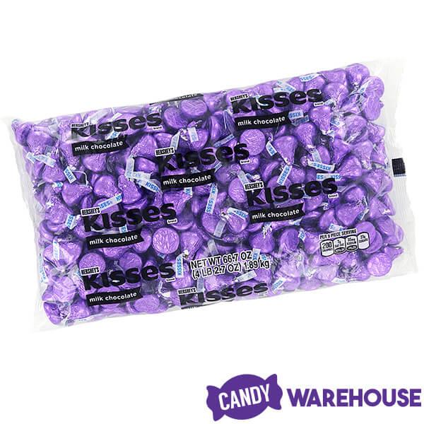 Hershey's Kisses Purple Foiled Milk Chocolate Candy: 400-Piece Bag - Candy Warehouse