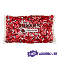 Hershey's Kisses Red Foiled Milk Chocolate Candy: 400-Piece Bag - Candy Warehouse