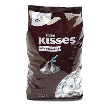 Hershey's Kisses Silver Foiled Milk Chocolate Candy: 56-Ounce Bag - Candy Warehouse