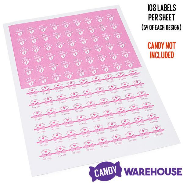 Hershey's Kisses Stickers - It's a Girl: 108-Piece Sheet - Candy Warehouse