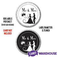 Hershey's Kisses Stickers - Wedding: 108-Piece Sheet - Candy Warehouse