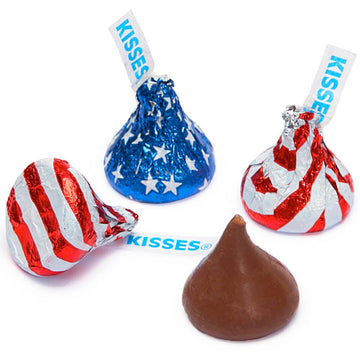 Hershey's Kisses USA Flag Foiled Milk Chocolate Candy: 12-Ounce Bag - Candy Warehouse