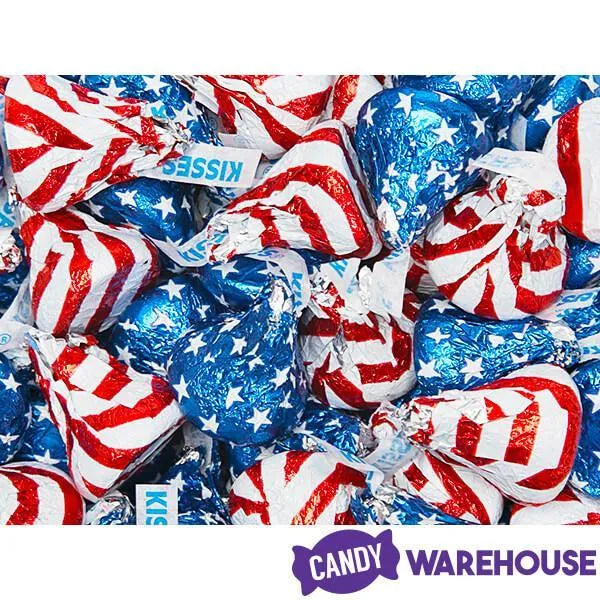 Hershey's Kisses USA Flag Foiled Milk Chocolate Candy 12Ounce Bag Candy Warehouse