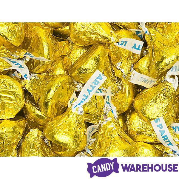 Hershey's Kisses Yellow Foiled Milk Chocolate Candy: 100-Piece Bag - Candy Warehouse