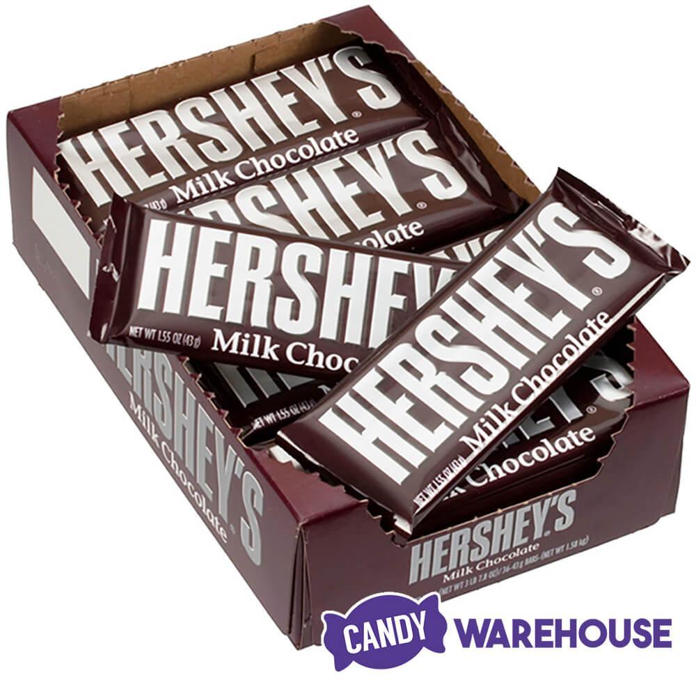 Hershey's Milk Chocolate Candy Bars: 36-Piece Box - Candy Warehouse
