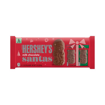 Hershey's Milk Chocolate Santas: 6-Piece Box - Candy Warehouse