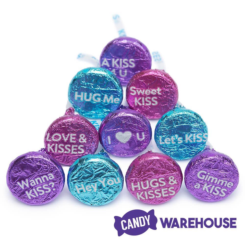 Hershey's Valentine Conversation Kisses Foiled Milk Chocolate Candy: 60-Piece Bag - Candy Warehouse