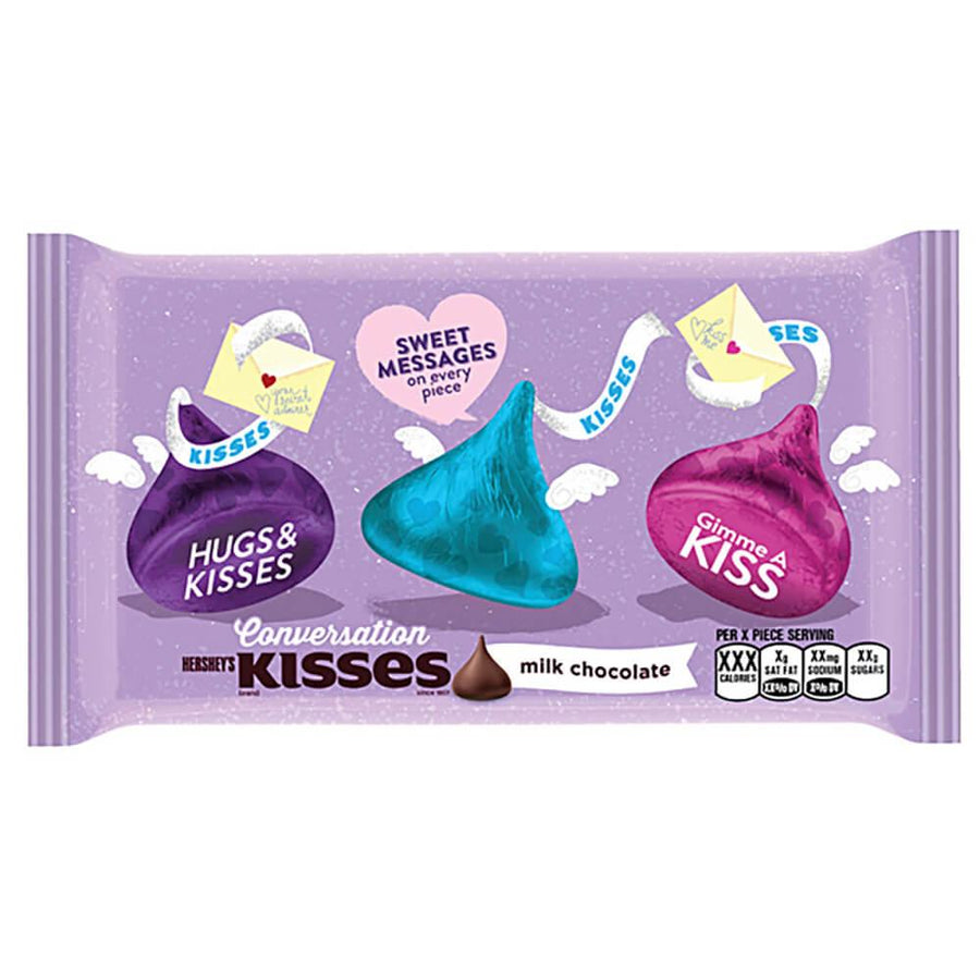 Hershey's Valentine Conversation Kisses Foiled Milk Chocolate Candy: 60-Piece Bag - Candy Warehouse