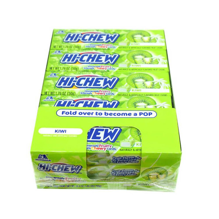 Hi-Chew Fruit Chews 10-Piece Candy Packs - Kiwi: 15-Piece Box - Candy Warehouse