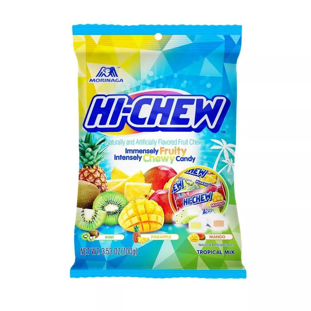 HiChew Fruit Chews Candy Packs Tropical Mix 20Piece Bag Candy