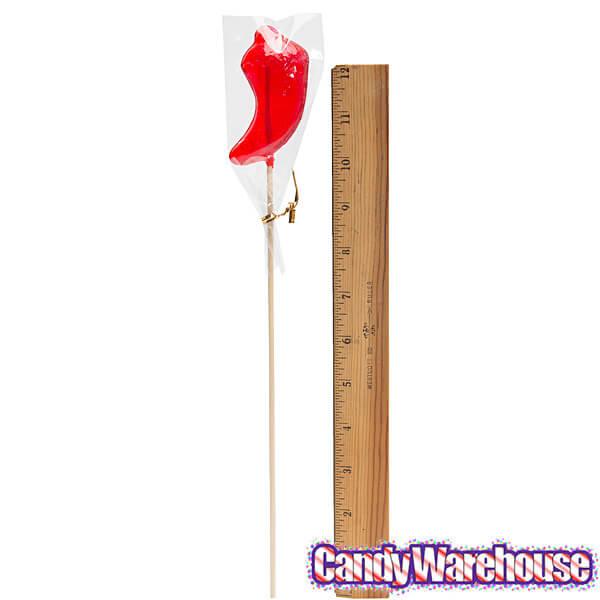 Hot Pepper Hard Candy Lollipops: 12-Piece Bag - Candy Warehouse