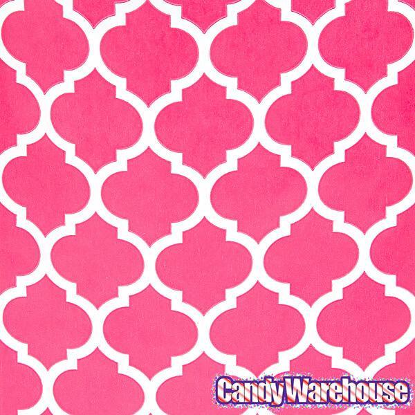 Hot Pink Casablanca Pattern Candy Bags: 25-Piece Pack - Candy Warehouse