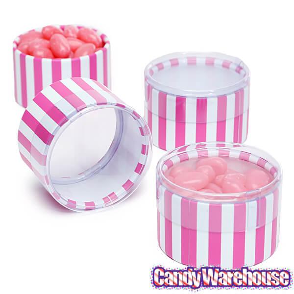 Hot Pink Plastic Cylinder Favor Boxes - 3-Ounce: 6-Piece Set - Candy Warehouse