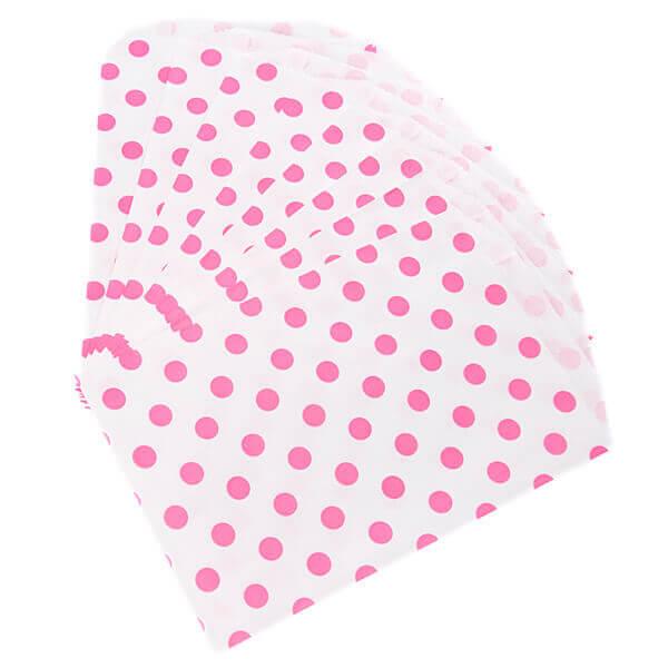 Hot Pink Polka Dot Candy Bags: 25-Piece Pack - Candy Warehouse
