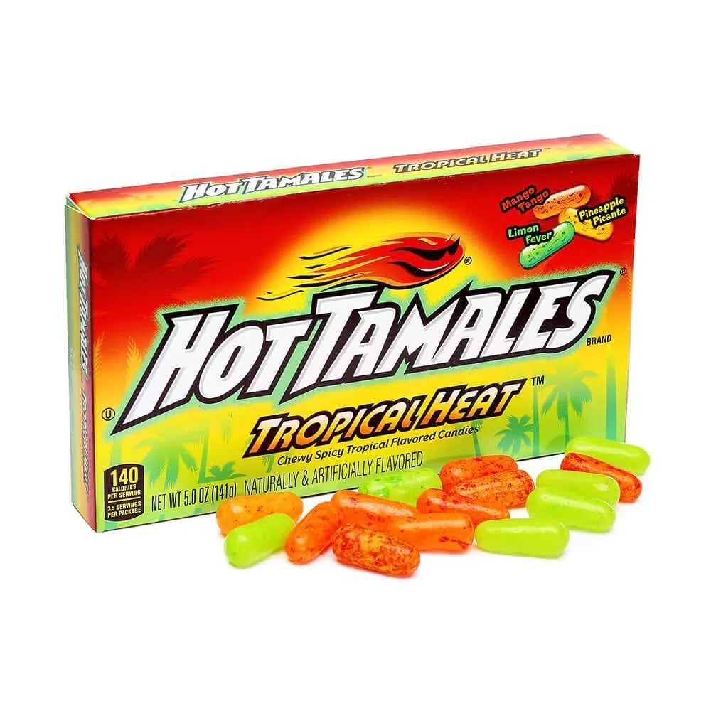 Hot Tamales Tropical Heat Candy 5Ounce Packs 12Piece Box Candy