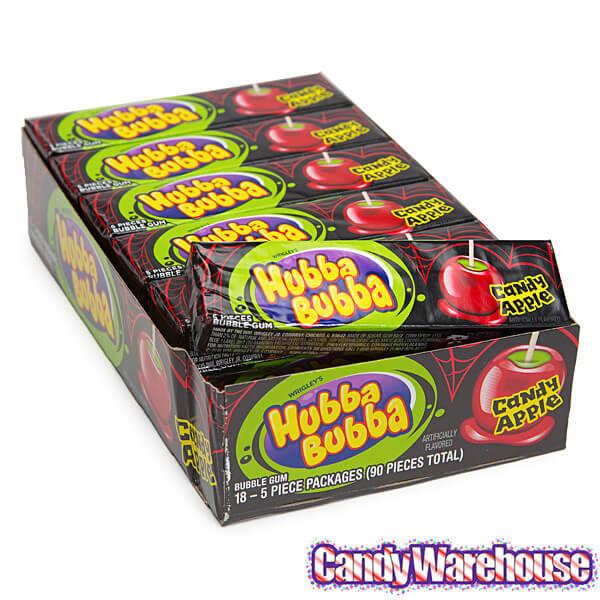 Hubba Bubba Bubble Gum Packs - Candy Apple: 18-Piece Box - Candy Warehouse