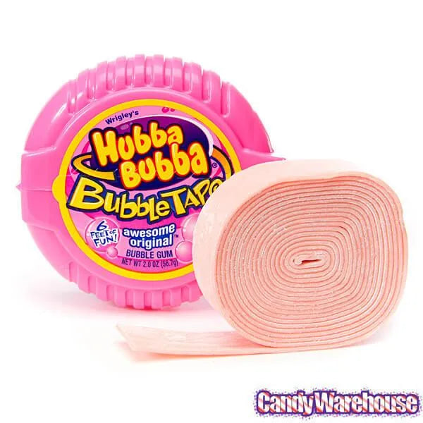 Hubba Bubba Bubble Tape Gum Rolls Original 12Piece Box Candy