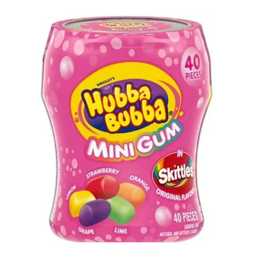HUBBA BUBBA Mini Gum in Skittles Original Flavors: 4-Piece Box - Candy Warehouse