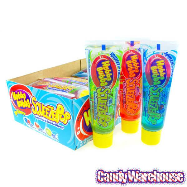 Hubba Bubba Squeeze Pop Liquid Candy Tubes - Sour Flavors: 18-Piece Box - Candy Warehouse