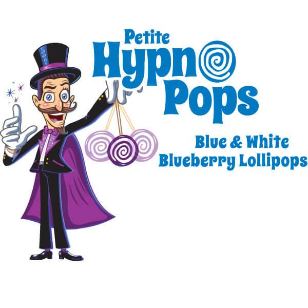 Hypno Pops Petite Swirled Lollipops - Blueberry: 100-Piece Bag - Candy Warehouse