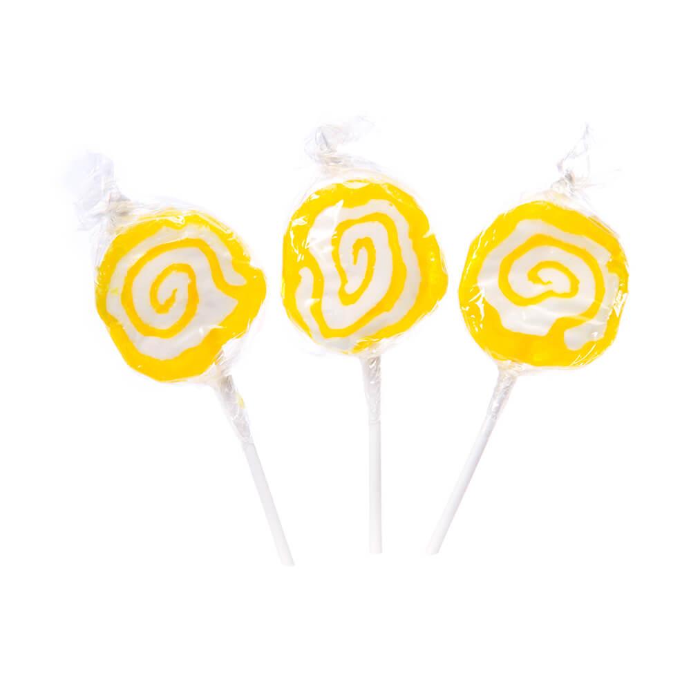 Hypno Pops Petite Swirled Lollipops - Lemon: 100-Piece Bag - Candy Warehouse