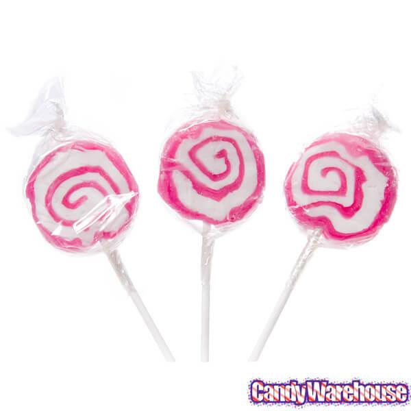 Hypno Pops Petite Swirled Lollipops - Strawberry: 100-Piece Bag - Candy Warehouse